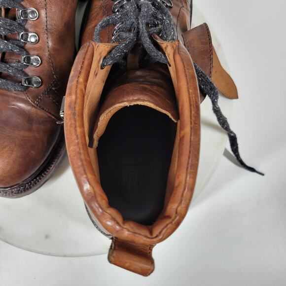 Frye George Norwegian Hiker Boots Mens 13 Brown Buckle Leather - Picture 14 of 16